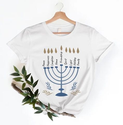 Menorah For Hanukkah Shirt AA Happy Hannukah, Hanukkah Shirts, Jewish Celebrations, Hanukkah Candles, Hanukkah Menorah, Family Tees, Happy Hanukkah, Bachelorette Gifts, Menorah