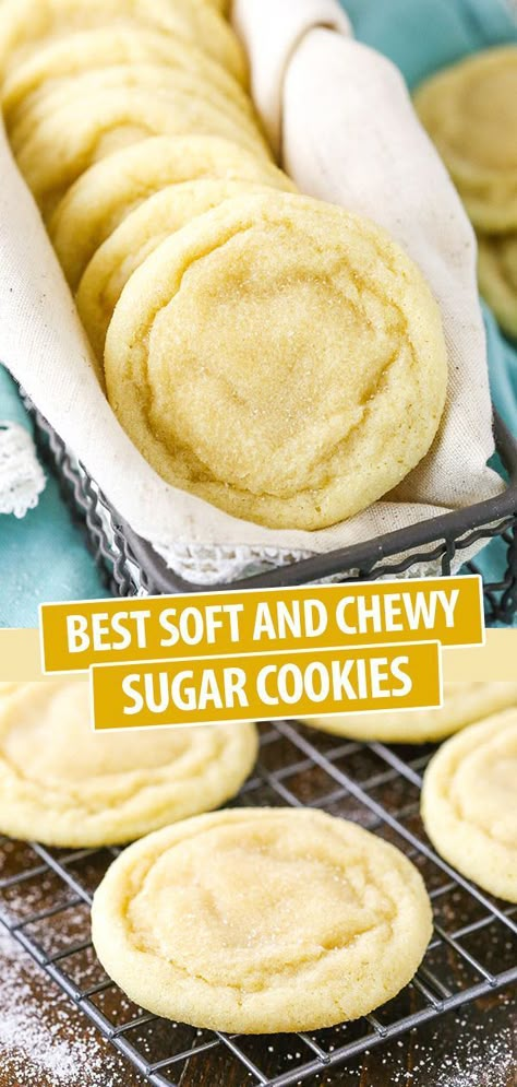 Soft And Chewy Sugar Cookies, Chewy Sugar Cookie Recipe, Sugar Cookie Recipe Easy, Chewy Sugar Cookies, Soft Sugar, Easy Sugar Cookies, Thanksgiving Leftovers, Makanan Diet, Clotted Cream