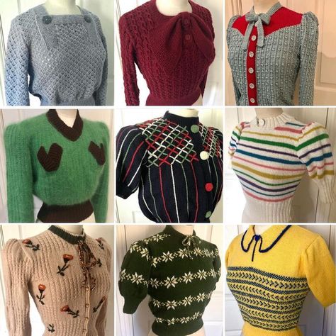 1930s Crochet Patterns, 60s Knitting Patterns, 1940’s Sweaters, 1930s Knitting Patterns, Retro Knitting Patterns, Vintage Knit Patterns, 1950s Knitwear, Vintage Outfits 1930s, 1930s Sweater