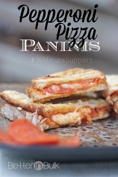 It's like a personal pizza without the mess OR the baking time. We love making this pepperoni pizza panini recipe for lunch or for a quick dinner - especially when we have to eat and run! Pepperoni Panini Recipes, Simple Panini Sandwiches, Cuisinart Griddler Recipes Panini Press, Things To Make In A Panini Press, Panini Maker Recipes, Pizza Panini Sandwiches, Keto Panini Recipes, Pepperoni Panini, Keto Panini