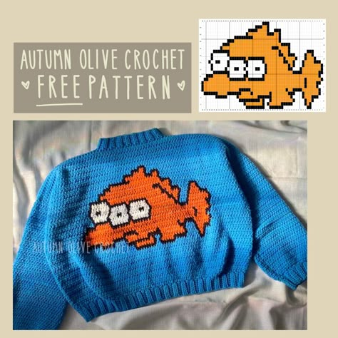 Simpsons Crochet, Pixel Grid Ideas, Yarn Tops, August Full Moon, Crochet Things To Make, Full Moon In Aquarius, Crochet Boys, Autumn Olive, Grid Ideas