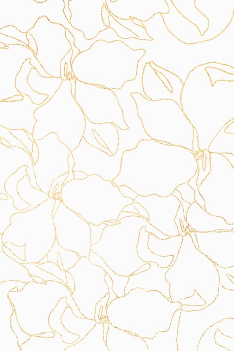 Floral pattern wallpaper vector with hand drawn gold flower | free image by rawpixel.com / Techi Decorative Painting Patterns, Floral Pattern Wallpaper, Golden Flower, Pattern White, Gold Pattern, Gold Flower, White Wallpaper, Floral Background, Cute Wallpaper Backgrounds