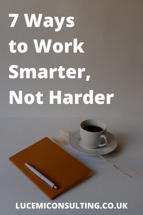 Sometimes it can seem like we're being productive but in reality we're working harder but not smarter. This article shares 7 tips on how to work smarter, not harder. Learn how to work smart, not hard with these productivity tips. #worksmart #productivity #timemanagement #motivation #work #entrepreneur Work Smart Not Hard, Improve Brain Power, How To Be Smart, Business Ideas For Women Startups, Work Advice, Being Productive, Work Habits, Work Smarter Not Harder, How To Become Smarter