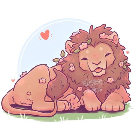 Cute Bird Art Cartoon, Noami Lord Animal, Kawaii Lion Drawing, Cute Lion Drawing Kawaii, Naomi Lord Animals, Naomi Lord Art, Naomi Lord, Baby Animal Drawings, Lion Drawing