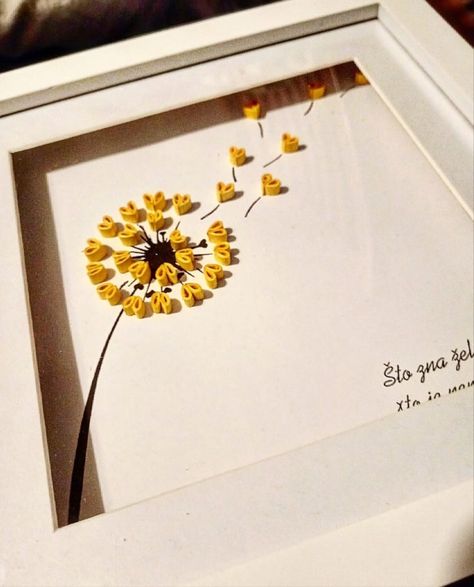 Paper Quilling International | My new quilling yellow dandelion 🌼 Paper Quilling Dandelion, Quilling Paper Ideas, Quilling Dandelion, Quilled Dandelion, Quilling Paper Art Ideas, Quilling Ideas Easy, Dandelion Crafts, Quilling Art Ideas, 3d Paper Quilling