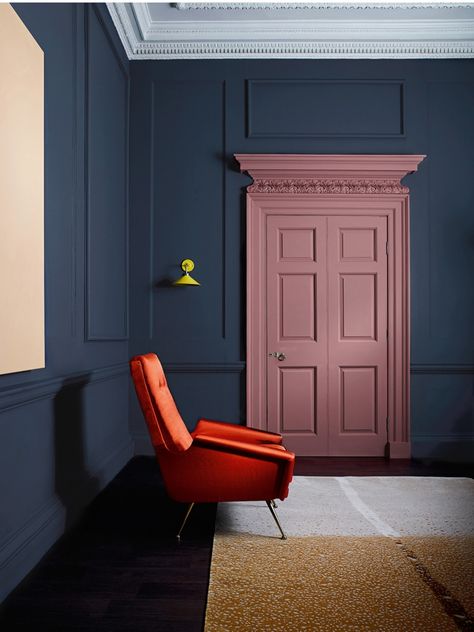 Top Paint Colors, Zoffany Paint, Stiffkey Blue, Interior Wall Paint, Pink Door, Glam Decor, Chic Party, Blue Walls, Blue Paint