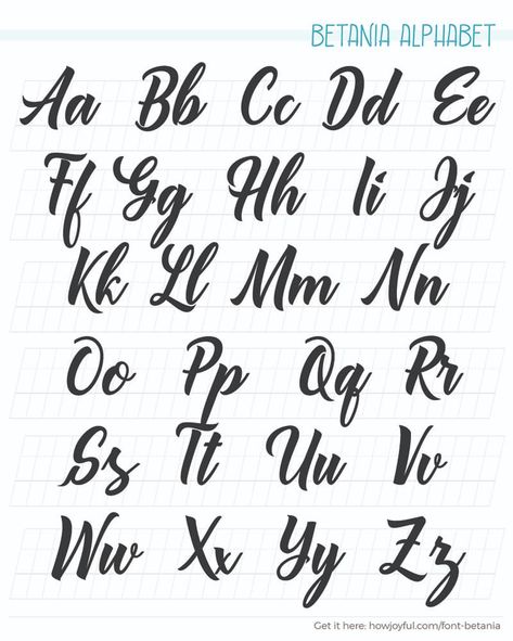 Check out this post with a free worksheet of 30 different calligraphy and lettering alphabets for you to develop your own style #calligraphy #lettering #calligraphybeginners Font Styles Alphabet, Modern Calligraphy Alphabet, Calligraphy Letters Alphabet, Alfabet Font, Calligraphy Fonts Alphabet, Different Lettering, Lettering Styles Alphabet, Alphabet Style, Cursive Alphabet