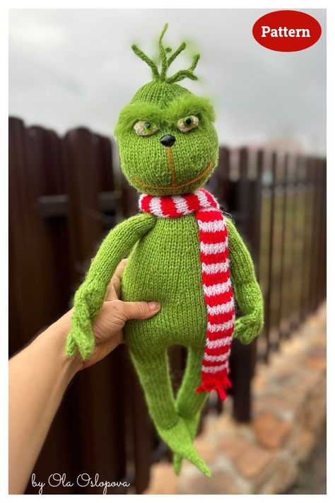 Elf Pattern, Teddy Bear Knitting Pattern, Christmas Knitting Patterns Free, Amigurumi Knitting, Knitted Doll Patterns, Knitted Toys Free Patterns, Knitting Patterns Toys, Christmas Grinch, Christmas Knitting Patterns