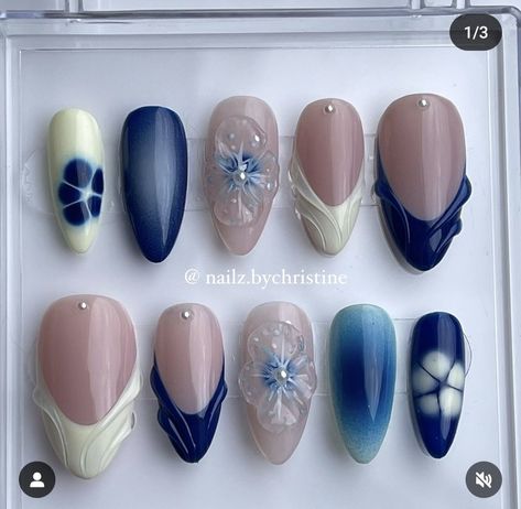 Nail Ideas Crazy, One Coloured Nails, Gel X Inspo Nails, Crazy Nails Ideas, Clay Nails, L Nails, Blooming Gel Nail Art, Cute Press On Nails, Nails Clear