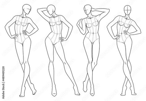 Fashion figure ten heads design template croquis wearing bodice Fashion Design Croquis, Fashion Sketch Template, Fashion Model Drawing, Croquis Fashion, Fashion Figure Templates, Fashion Illustration Poses, Fashion Model Sketch, Fashion Figure, Fashion Figure Drawing