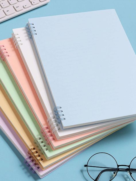 1pc Random Color Spiral Notebook | SHEIN USA Classy School Supplies, Cute Stationery Notebooks, Spiral Notebooks For School, School Supplies Aesthetic Notebooks, Danish Pastel School Supplies, Fancy School Supplies, Japanese School Supplies Notebooks, How To Make A Spiral Notebook, Cute Spiral Notebooks Aesthetic