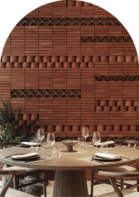 Botargo Restaurant | MonAsty Thessaloniki Autograph Collection | Official Hotel Website Clay Restaurant, Home Materials, City Escape, Outdoor Restaurant Design, Brick Interior, Terracotta Wall, 5 Star Hotel, Hotel Website, Hotel Interior Design