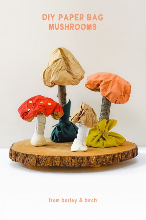 Mushroom Crafts Preschool, Easy Diy Mushroom Decor, Fall Cardboard Crafts, Adult Paper Crafts, Forest Crafts For Preschool, Autumn Craft Ideas For Kids, Easy Fall Decorations Diy, Kids Craft Fall, Thanksgiving Art Projects For Kids