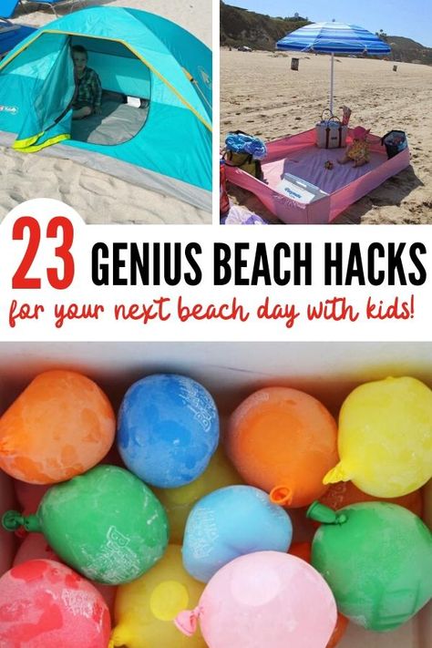 Beach Day Hacks, Beach Day With Kids, Beach Trip Tips, Beach Life Hacks, Beach Vacation Tips, Beach Vacation Packing, Beach Snacks, Beach Hacks Clever Ideas, Beach Hacks Kids