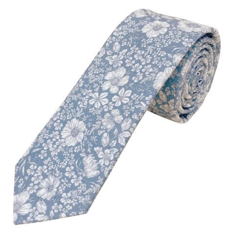 PRICES MAY VARY. Luxury Skinny Necktie – A stylish, yet casual look these men’s skinny ties can fit both formula wear and dress-down styles, so you can wear them for parties, events, weddings, or family pictures. Long, Easy-Knot Length – Our skinny ties for men are 57” in length and 2.36” wide which makes it easier to tie a wide range of classic knots including the Windsor, Four in Hand, Eldredge, and Trinity. Smooth Cotton – Our skinny neckties for men are cotton material that makes them softer Light Blue Floral Tie, Coastal Wedding Attire, Garden Wedding Groom Attire, Blue Suit Tie, Highschool Dance, French Themed Wedding, Mens Wedding Ties, Yellow Wedding Colors, Blue Floral Tie