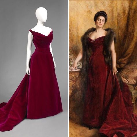 Edwardian Gowns Ball, Red Velvet Victorian Dress, Victorian Velvet Dress, Red Velvet Ball Gown, 1890s Red Dress, Red Velvet Evening Gown, 1890s Fashion Plates, 1890s Gown, 1890s Evening Gown