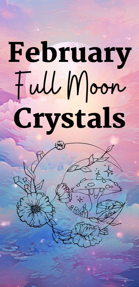 February Full Moon Crystals (Lunar Magic) - Eclectic Witchcraft February Magick, Full Moon Crystals, Witch Info, February Full Moon, Witchcraft Rituals, Witch Types, Full Moon Spells, Full Moon Phases, Eclectic Witchcraft