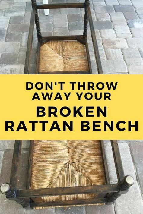 Old Bench Makeover, Ikea Storage Cubes, Bench Makeover, Home Decor Diy Ideas, Rattan Bench, Garage Sale Tips, Decor Diy Ideas, Old Benches, Thrifted Home