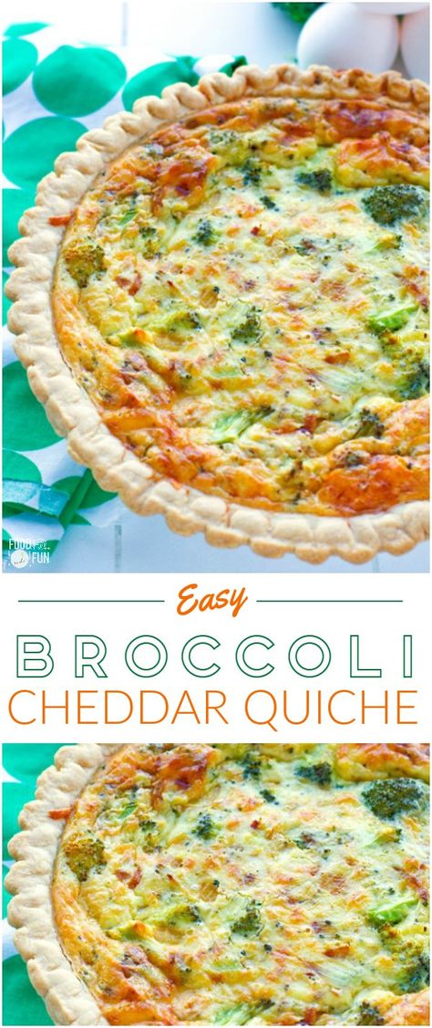 This easy vegetarian broccoli quiche recipe has a creamy smooth custard interior, and it’s filled with broccoli and sharp white cheddar cheese. | Vegetarian Quiche | Broccoli Cheddar Quiche | Brunch Recipe | Breakfast Recipe #Quiche #BrunchRecipe #BreakfastRecipe Quiche, Quiche Brunch, Broccoli Cheese Quiche, Broccoli Quiche Recipes, Broccoli Cheddar Quiche, Cheese Quiche Recipe, Cheddar Quiche, Quiche Muffins, Vegetarian Quiche