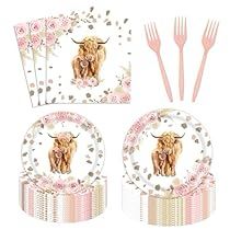 Highland Cow Party, Boho Highland Cow, Baby 2024, Baby Shower Plates, Cow Highland, Plastic Forks, Kids Gift Guide, Holy Cow, Party Kit