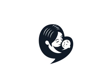 Mom and baby logo by Yehezkiel Azizal Mother Logo Design, Midwifery Logo, Mom Icon, Mom Logo Design, Pregnant Logo, Mom Logo, Logo Baby, Baby Logo Design, Kids Logo Design