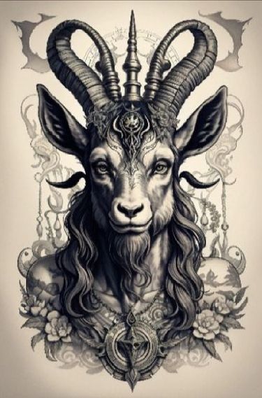 View Tattoo, Red Tattoo Ideas, Red Ink Tattoo, Capricorn Art, Capricorn Tattoo, Goat Head, Goat Skull, Red Tattoo, Red Ink Tattoos