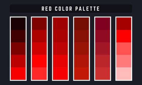 Red Color Pallets, Shades Of Red Color, Red Color Palette, Flat Color Palette, Pantone Colour Palettes, Red Color Schemes, Red Colour Palette, Color Schemes Colour Palettes, Palette Art