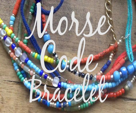 Morris Code, Morse Code Tattoo, Morse Code Words, Primary Activity, Code Bracelets, Code Morse, Boho Crafts, Morse Code Necklace, Camp Crafts