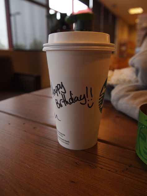 Happy Birthday from starbucks Birthday Starbucks Drinks, Starbucks Birthday Drink, Birthday Starbucks, Fake Boyfriend, Friend Lyrics, Aesthetic Letters, Best Friend Lyrics, Best Poses For Pictures, Apple Watch Faces