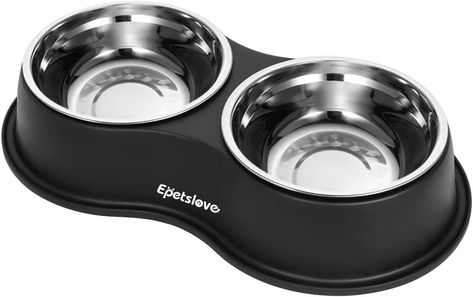 Dog Bowls Double Dog Water and Food Bowls Stainless Steel Bowls, Dog Food Bowls, Pet Feeding Essentials Puppy Food Bowl, Pet Feeder Station, Public Playground, Large Dog Bowls, Raised Dog Bowls, Stainless Steel Dog Bowls, Dog Bowl Stand, Food Bowls, Dog Water Bowls