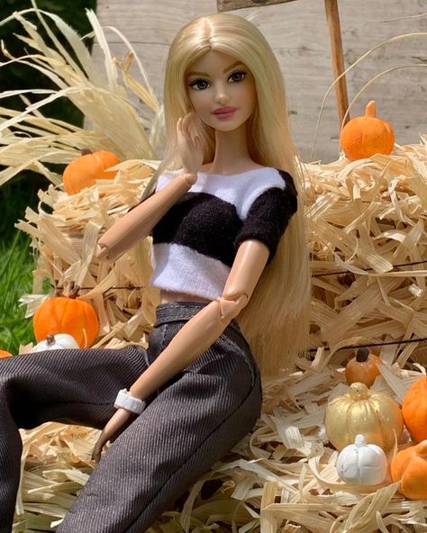 Barbie Doll Photos, Chanel Oberlin, Barbie Diorama, Barbie Fashionista Dolls, Barbie Dress Fashion, Girls Support Girls, Barbie Gowns, Barbie Fashionista, Pumpkin Season