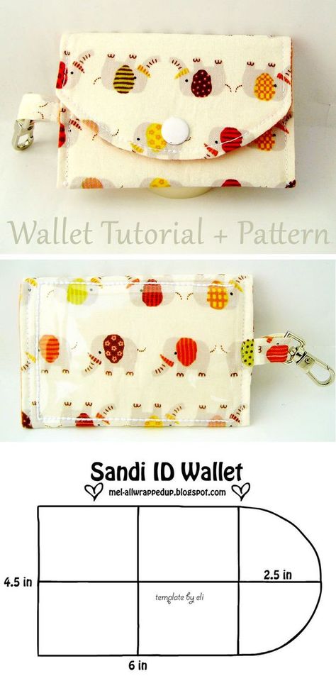 Bag To Sew Free Pattern, Keychain Wallet Pattern Free, Fabric Change Purse Free Pattern, Sew A Wallet Pattern, Small Pouches Pattern, Free Wallet Sewing Patterns Tutorials, Id Wallet Pattern Free, Wallets To Sew, Mini Wallet Sewing Pattern Free