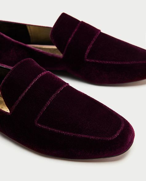 Image 3 of VELVET LOAFERS from Zara Velvet Loafers Women, Velvet Shoes Women, Black Velvet Loafers, Teacher Fashion, Velvet Loafers, Velvet Shoes, Loafer Shoes Women, Kinds Of Shoes, Fall 2017