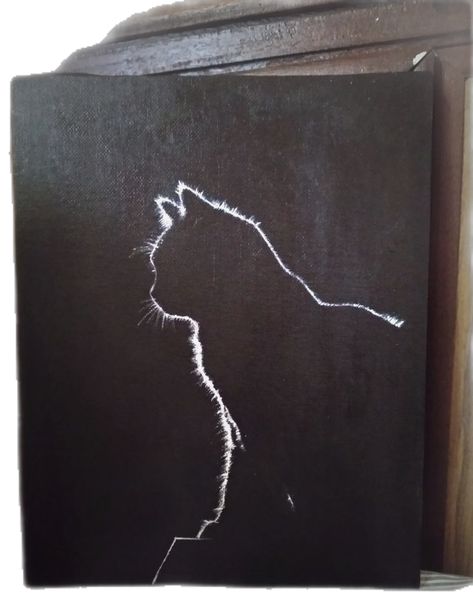 #cat #painting #easy Painting Ideas On Canvas Aesthetic Dark Easy, Gothic Style Painting, Simple Black Cat Painting, Simple Dark Painting Ideas, Easy But Cool Paintings, Easy Paintings Black Background, Black Background Canvas Painting Ideas, Acrylic Painting Ideas Easy Simple, Cat Acrylic Painting Easy