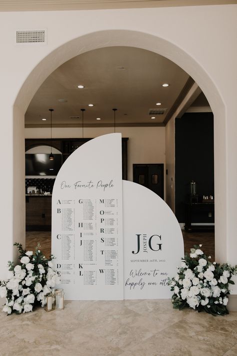 Arch Backdrop Seating Chart, Name Backdrop Wedding, Wedding Light Archway, Wedding Signs And Seating Charts, Wedding Seating Chart Arches, Half Arch Seating Chart, Wedding Welcome Arch Sign, Wedding Welcome Seating Chart, Diy Guest Seating Chart