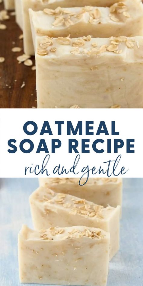 How To Make Oatmeal Soap, Oatmeal Breastmilk Soap, Melt And Pour Oatmeal Soap Recipes, Oatmeal Soap Recipe, Cold Press Soap Recipes, Shea Butter Soap Recipe, Oatmeal Honey Soap, Goat Milk Soap Recipe, Milk Soap Recipe