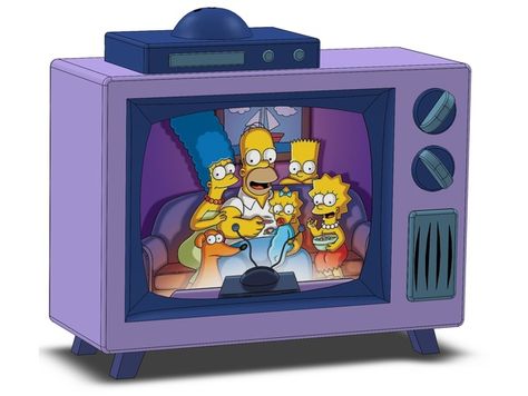 Simpson Tv, Tv Sets, The Simpson, Middle School Art, Environment Design, The Simpsons, Art School, Super Mario, Birthday Decorations