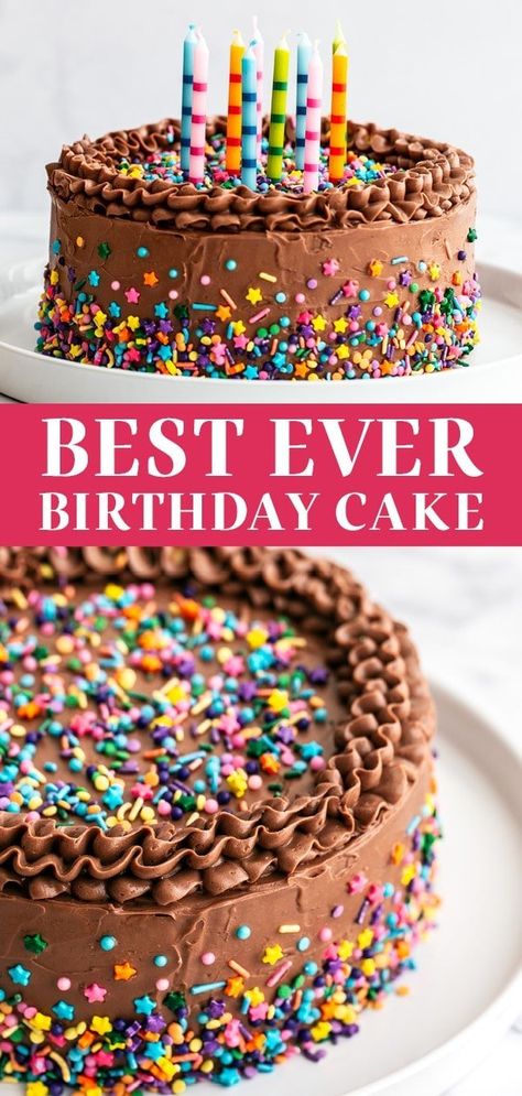 Funfetti Recipes, Homemade Milk Chocolate, The Best Birthday Cake, Ultimate Cookie Recipe, Best Birthday Cake Recipe, Homemade Milk, Best Birthday Cake, Small Birthday Cakes, Easy Frosting