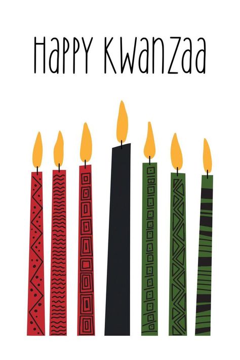 Kwanzaa clip art - seven long kinara candles - red, black, green. Cute simple clipart for African American Kwanzaa celebration holidayHappy Kwanzaa greeting card decorated with tribal ornament Kwanzaa Candle Crafts For Kids, Kwanza Bulletin Board Ideas, Kwanzaa Door Decorations For School, Kwanzaa Cards Handmade, Kwanzaa Cards, Kinara Kwanzaa, Kwanzaa Candles, Kwanzaa Crafts, Kwanzaa Decorations