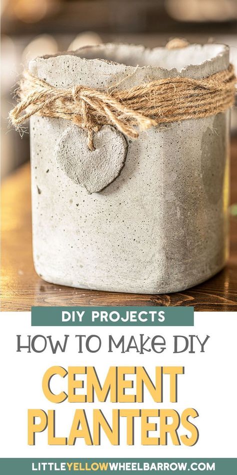 Easy Planters, Diy Cement Planters, Indoor Herbs, Cement Ideas, Easy Weekend Projects, Cement Projects, Planters Diy, Diy Cement, Diy Concrete Planters