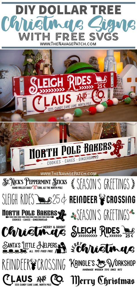 Natal, Santa Hat Svg Free Cricut, Rustic Christmas Signs Wood, Winter Signs Wooden Diy, Christmas Glowforge Ideas, Dollar Tree Christmas Signs, Dollar Tree Cricut Projects, Free Christmas Svgs, Christmas Svg Files Free