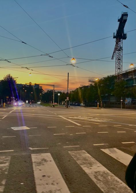 Took a pic of the sunset while crossing the road ;) #sunset #sunsetphotography #aesthetic #road #y2k Road Aesthetic, Aesthetic Road, Sunset Aesthetic, A Pic, The Sunset, Sunset Photography, The Road, Road