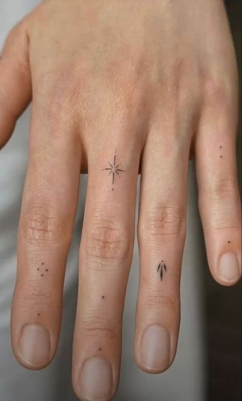 Finger Dot Tattoo, Tiny Finger Tattoos, Small Finger Tattoos, Finger Tattoo For Women, Finger Tats, Hand And Finger Tattoos, Finger Tattoo Designs, Dot Tattoos, Handpoke Tattoo