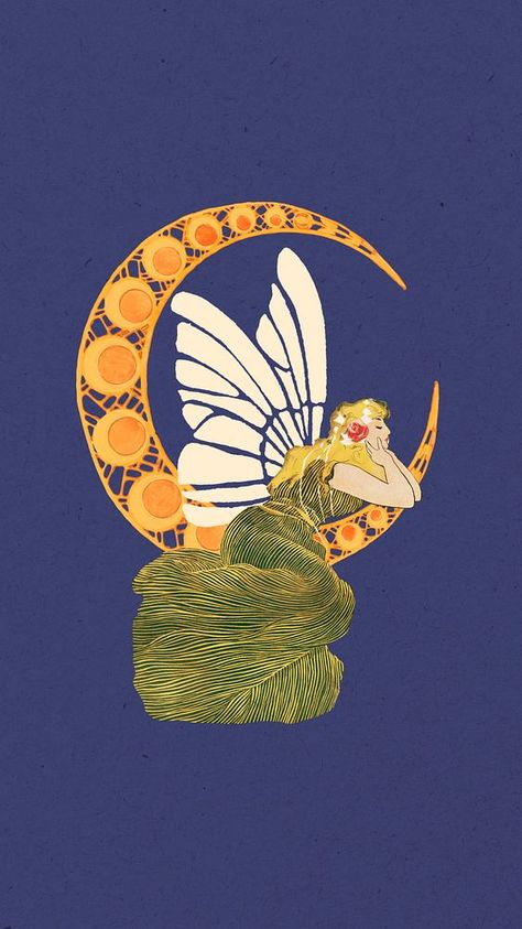 Butterfly fairy iPhone wallpaper, vintage art nouveau illustration. Remixed by rawpixel. | premium image by rawpixel.com Fairy Iphone Wallpaper, Image Of Butterfly, Vintage Phone Wallpaper, Nouveau Wallpaper, Art Nouveau Wallpaper, Nouveau Illustration, Art Nouveau Illustration, Elements Design, Art Nouveau Poster