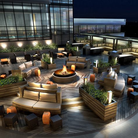 Rooftop Bar Design, Studio Munge, Rooftop Restaurant Design, Modern Restaurant Design, Roof Garden Design, Nightclub Design, Rooftop Design, Outdoor Cafe, Modern Restaurant