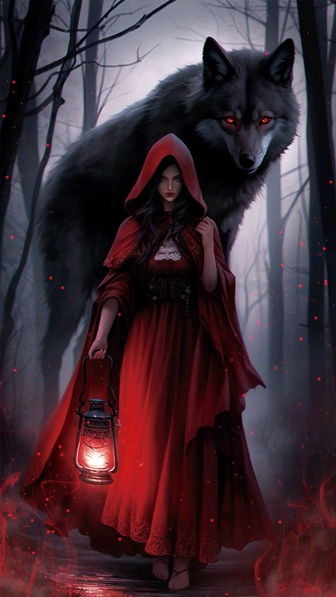 Red Riding Hood Art, Wolves And Women, Journal Notes, Dark Books, Werewolf Art, Gothic Fantasy Art, Alien Art, Beautiful Dark Art, Digital Tools