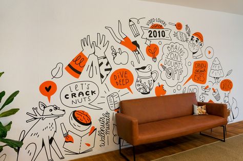 Wallnuts Murals - Nutcracker Frankfurt Ping Pong Room, Home Studio Design, What Is Your Dream, Floor Murals, Cafe Shop Design, Bouncy Balls, Line Illustration, Mural Wall Art, Signage Design