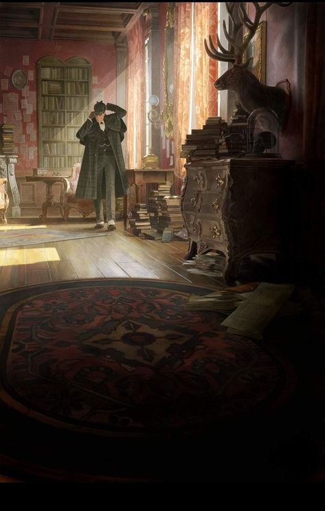 Holmes Aesthetic, Detective Room Aesthetic, Sherlock Aesthetic, Sherlock Holmes Aesthetic Wallpaper, Sherlock Holmes Fanart, Johnlock Wallpaper Aesthetic, Sherlock Holmes Art, Sherlock Apartment, Sherlock Holmes Aesthetic Victorian