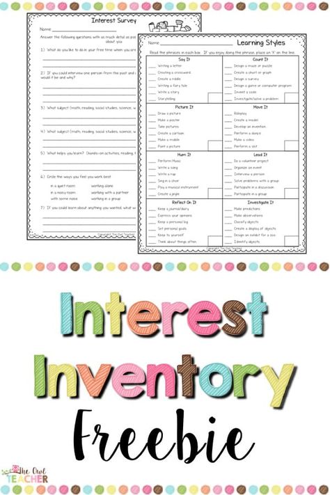 One of the best ways to get to know your new students is through an interest inventory. I love to collect as much information as I can about my students at the start of the school year. I want to know about their likes, their dislikes, their learning style, and so much more. The Purpose ... Read More about Grab this Interest Inventory! Student Inventory Elementary, Reading Inventory Elementary, Reading Inventory Middle School, Interest Inventory Middle School, Career Interest Inventory Elementary, Reading Interest Survey Middle School, Reading Interest Inventory Elementary, Student Interest Survey High School, Student Interest Inventory Elementary