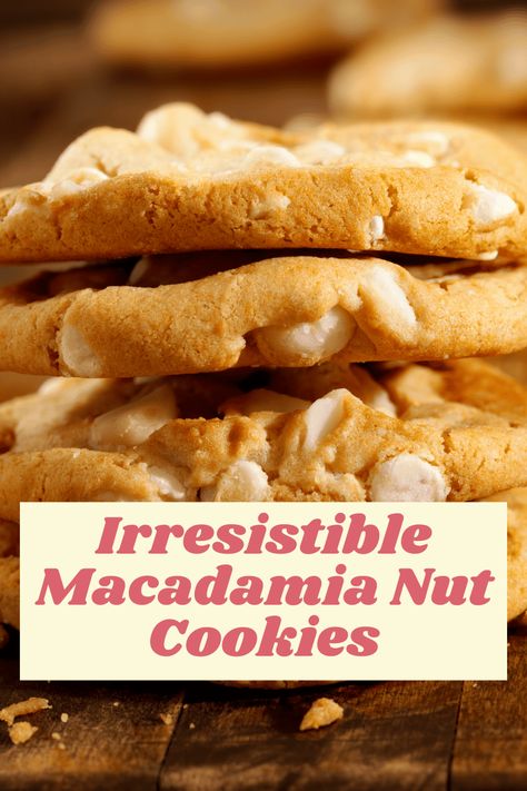 Easy Macadamia Nut Cookie Recipe Peanut Butter Macadamia Cookies, Easy Macadamia Nut Cookies Recipe, Best Macadamia Nut Cookies Recipe, Cookies With Macadamia, Pumpkin Macadamia Nut Cookies, Macadamia Nut Cookies Recipe Easy, Brazil Nut Cookies, Macadamia Cookies Recipe, Cookies With Nuts Recipes